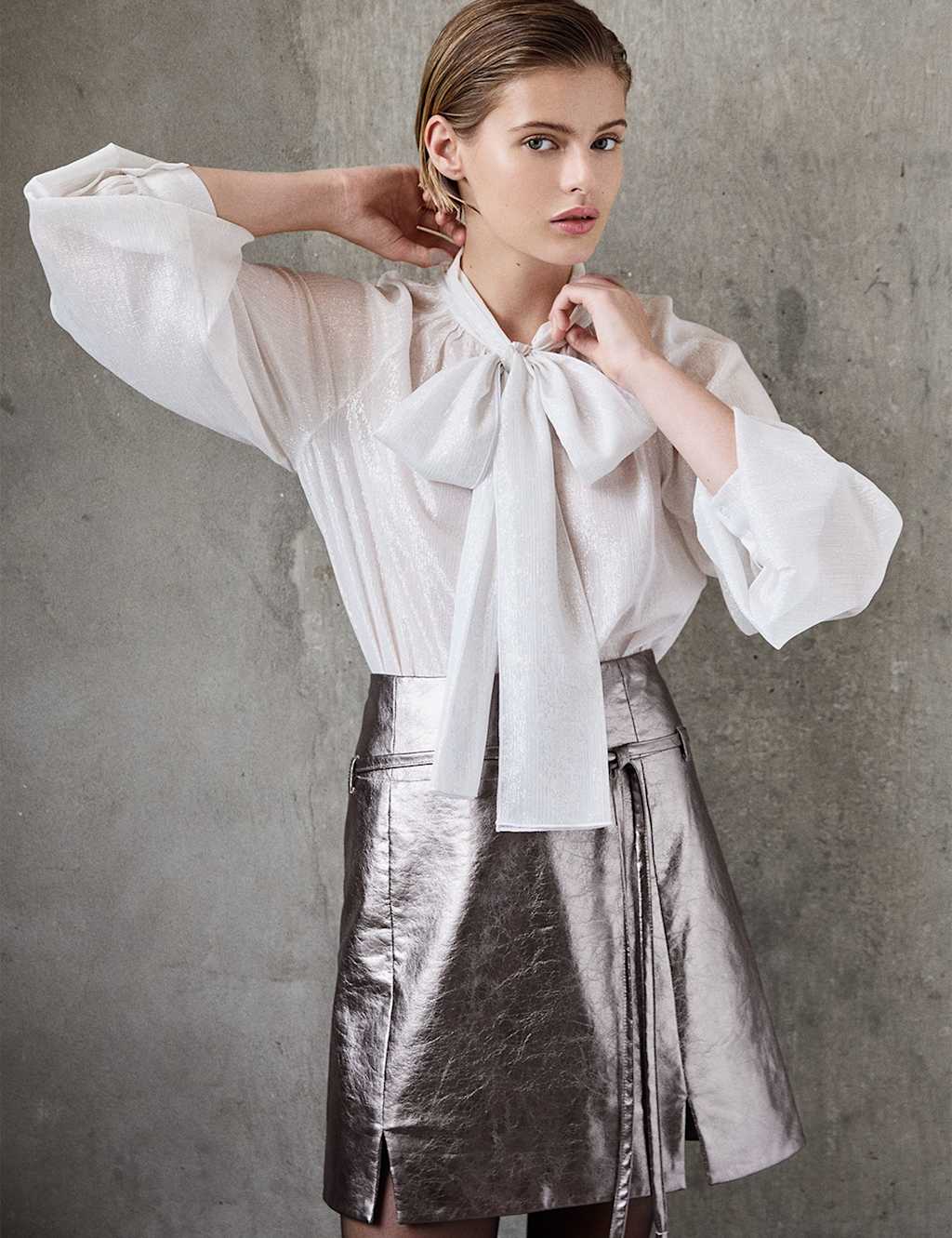 LK BENNETT Mini Wrap Skirt Grey