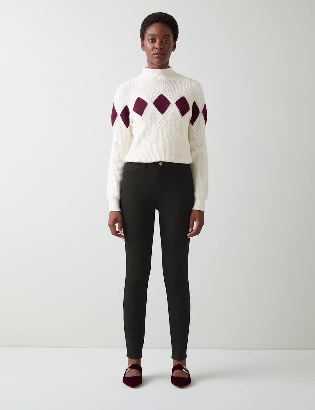 LK BENNETT Mid Rise Skinny Fit Ankle Grazer Jeans Black