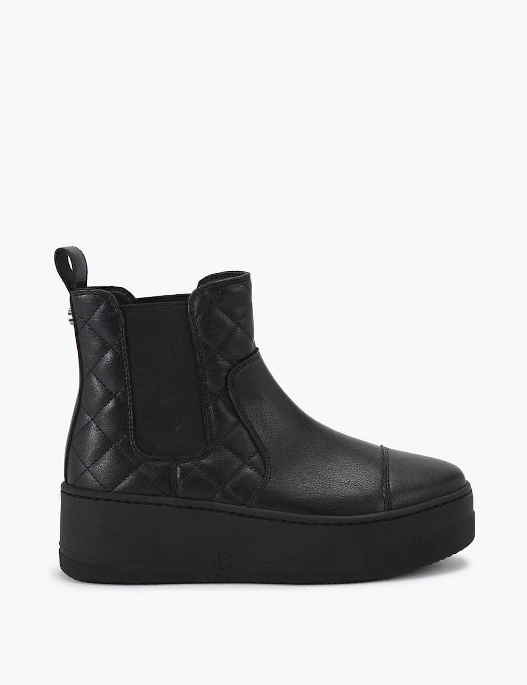 Carvela Quilted Flatform Ankle Boots Black