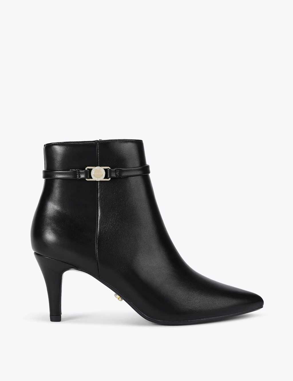 Carvela Leather Stiletto Heel Pointed Ankle Boots Black