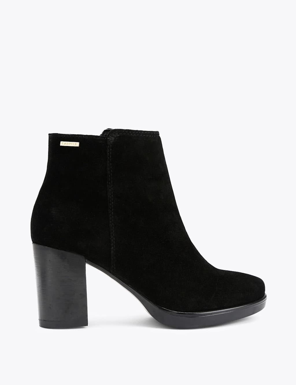 Carvela Suede Block Heel Ankle Boots Black
