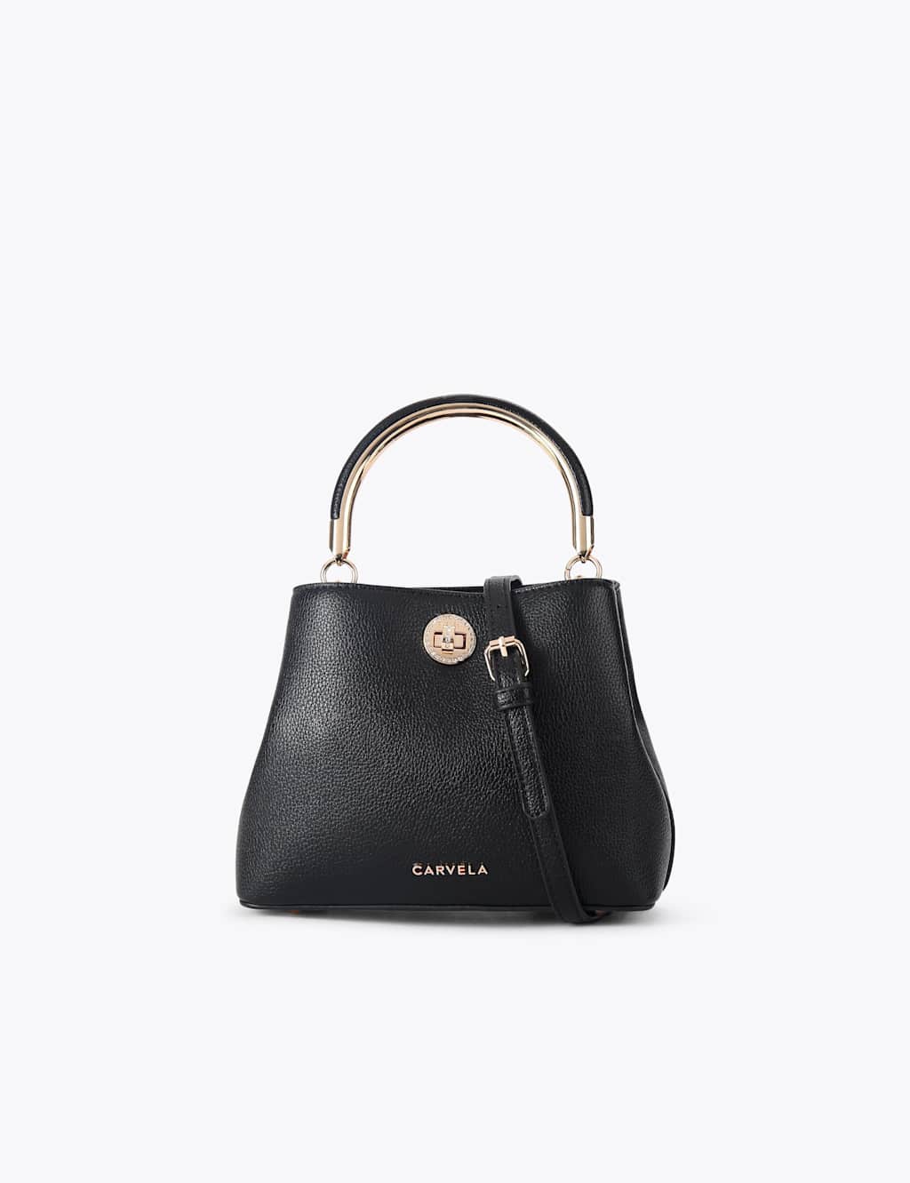 Carvela Faux Leather Top Handle Bag Black