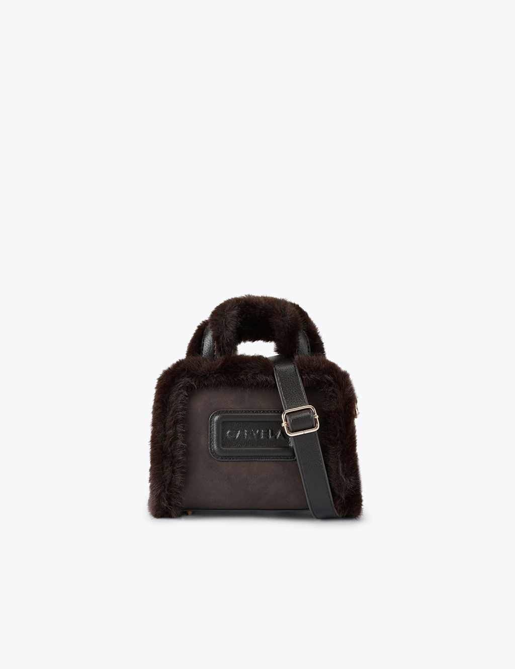 Carvela Suede Borg Mini Tote Bag Brown