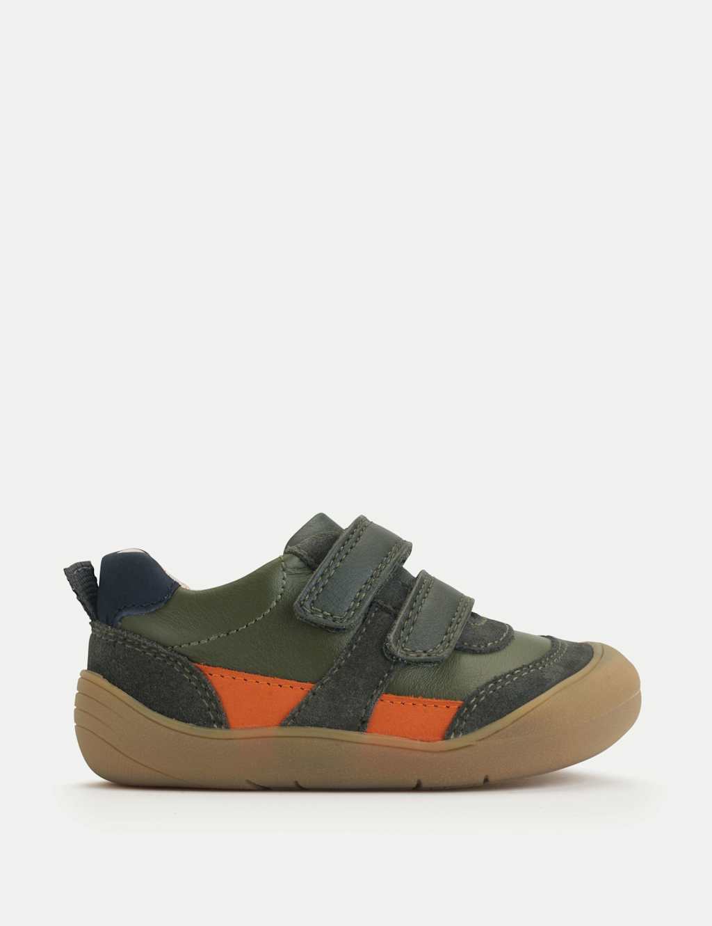 Start-Rite Boys Leather Riptape Trainers (3-7 Small) - 6½ - Green Mix - Available at M&S