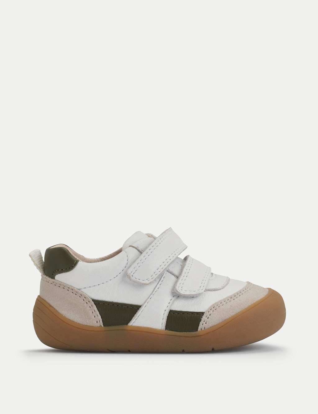 Start-Rite Boys Leather Riptape Trainers (3 Small - 7 Small) - 6½/Wide - White Mix - Available at M&S
