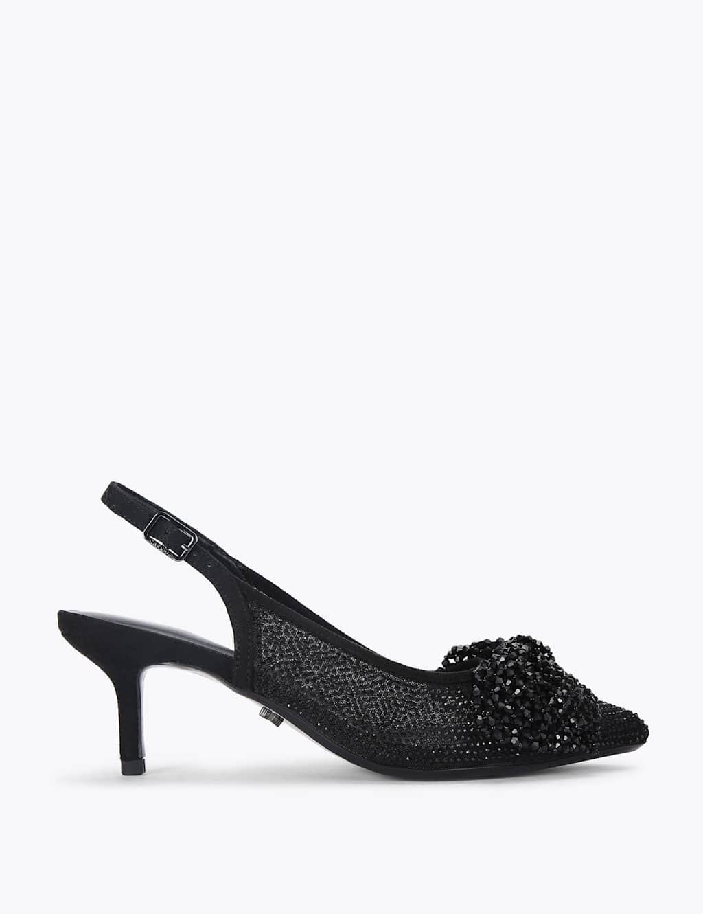 Carvela Embellished Bow Slingback Court Shoes Black