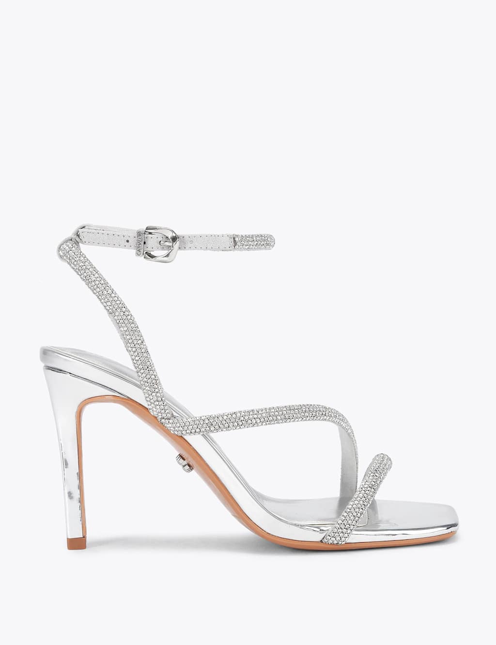 Carvela Wide Fit Sparkle Stiletto Heel Sandals Silver