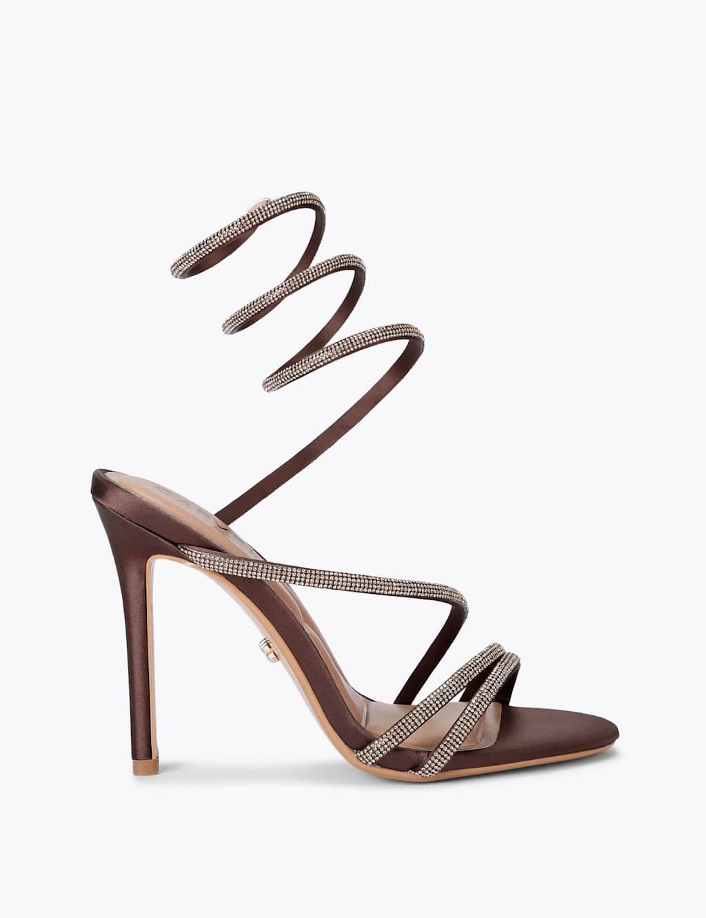 Carvela Metallic Sparkle Strappy Stiletto Heel Sandals Brown