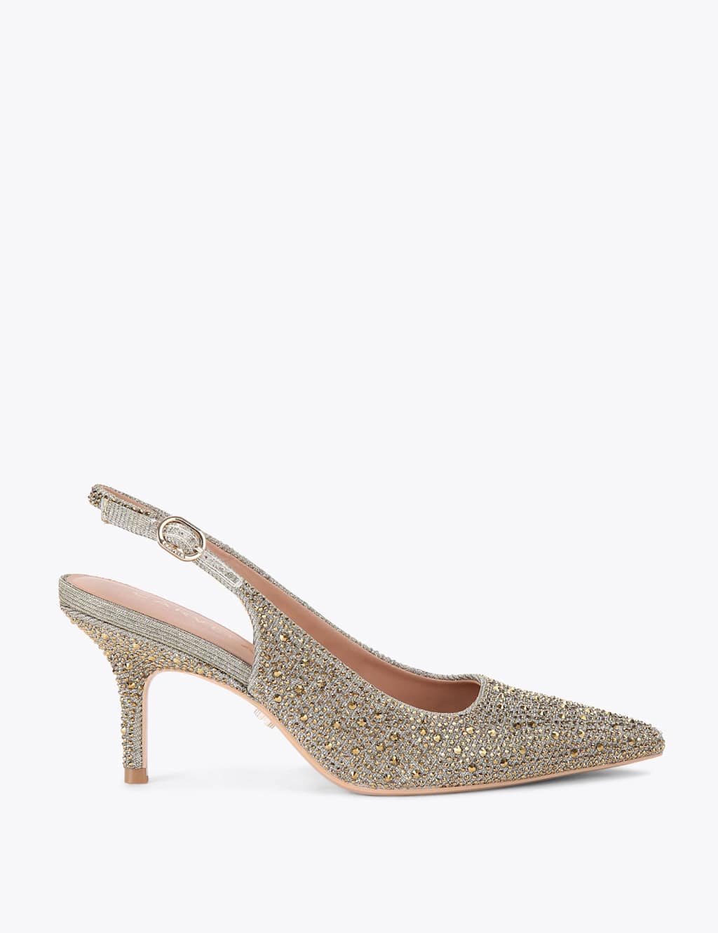 Carvela Sparkle Stiletto Heel Slingback Shoes Gold