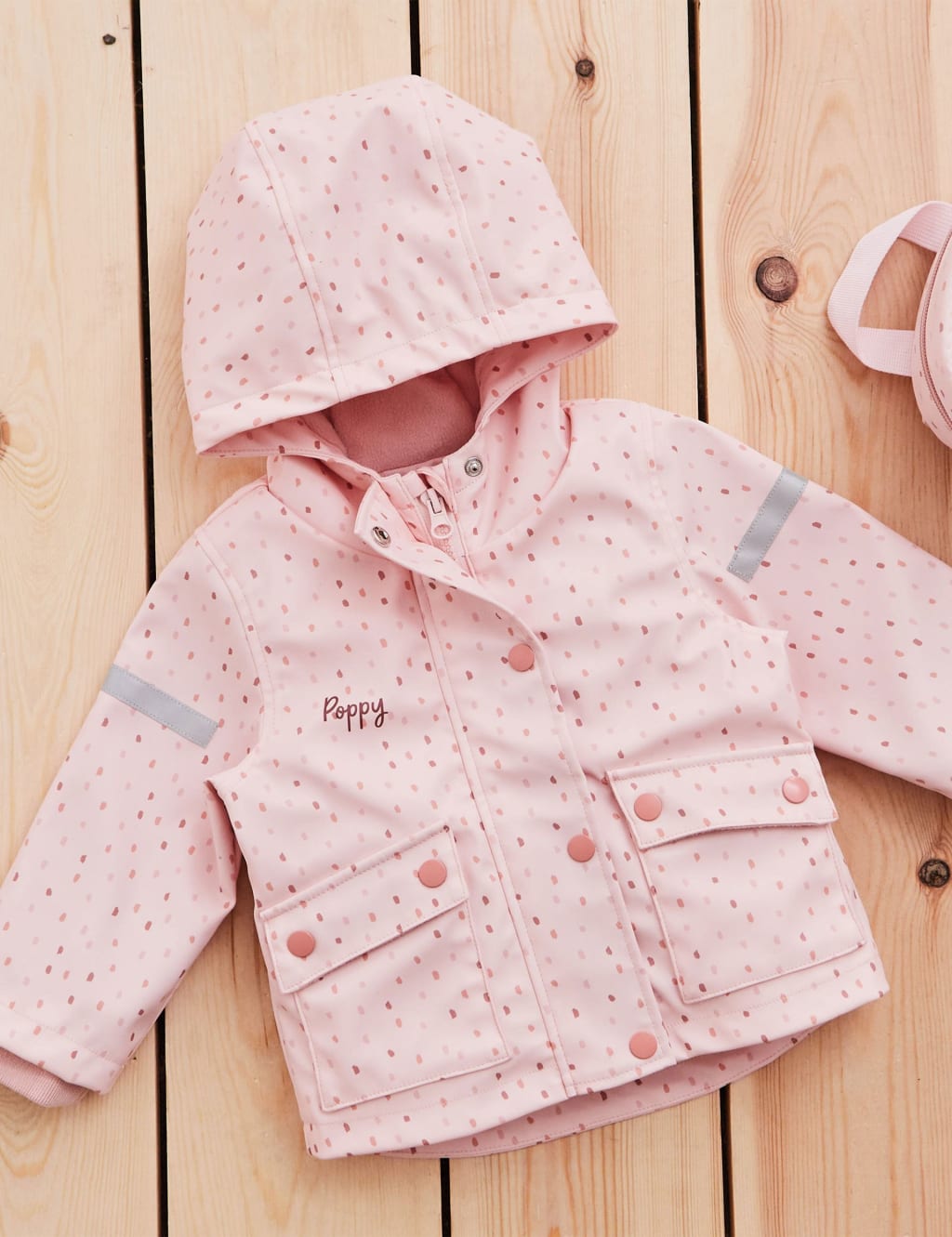 My 1St Years Girls Personalised Pink Spot Print Raincoat (6 Mths-5 Yrs) - 12-18 - Pink Mix, Pink Mix
