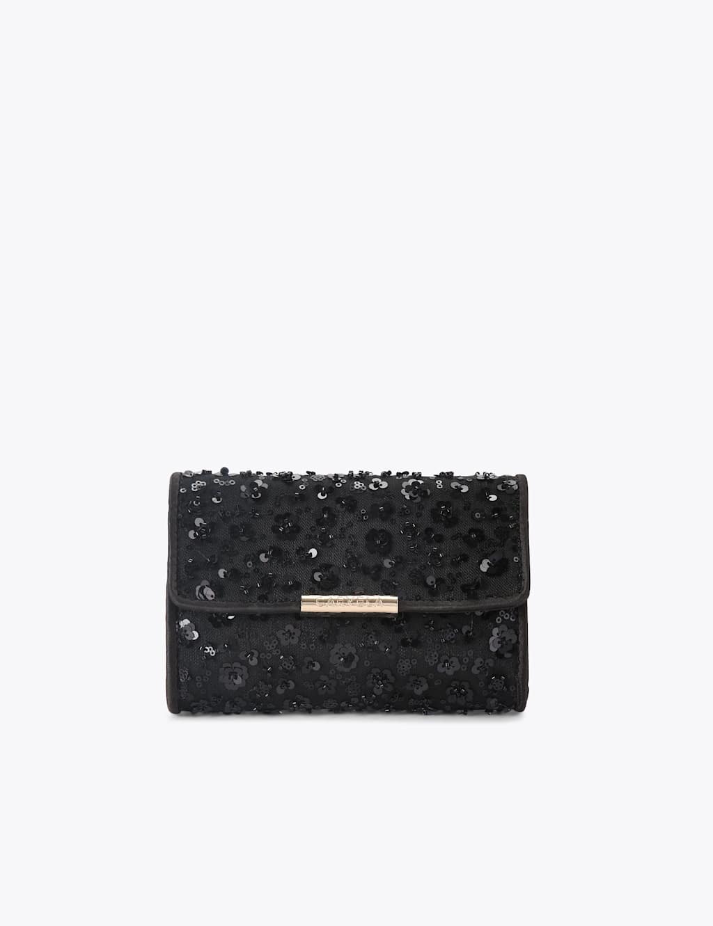 Carvela Beaded Chain Strap Clutch Bag Black