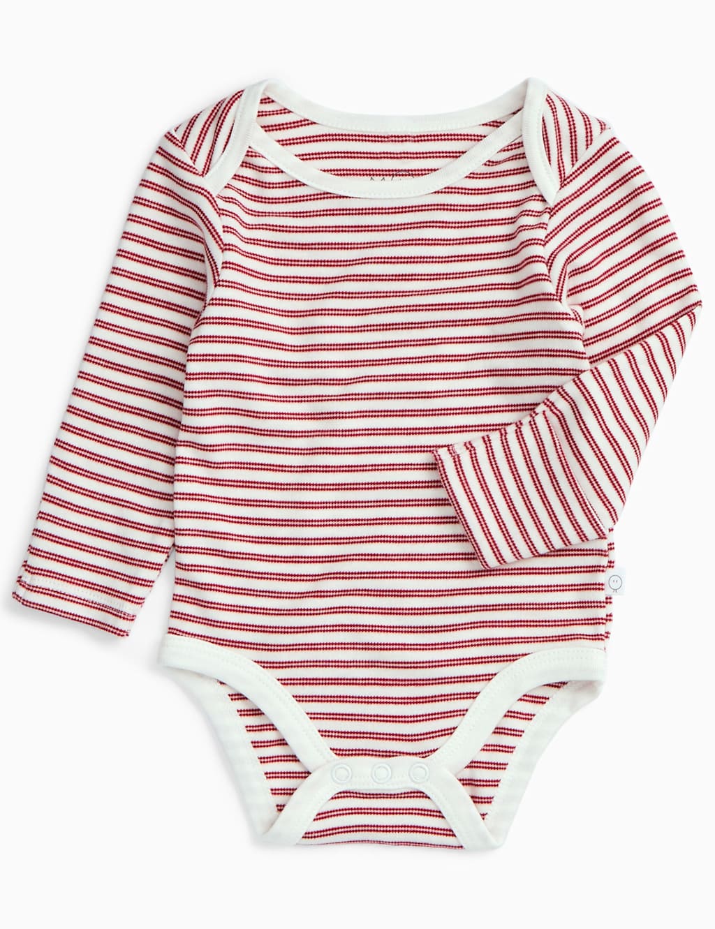 MORI Cotton Blend Striped Bodysuit (0-24 Mths) Red Mix