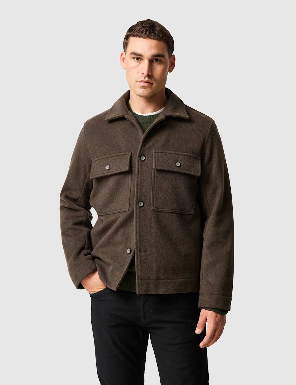 Rodd & Gunn Windsoe Wool Rich Utility Jacket Olive