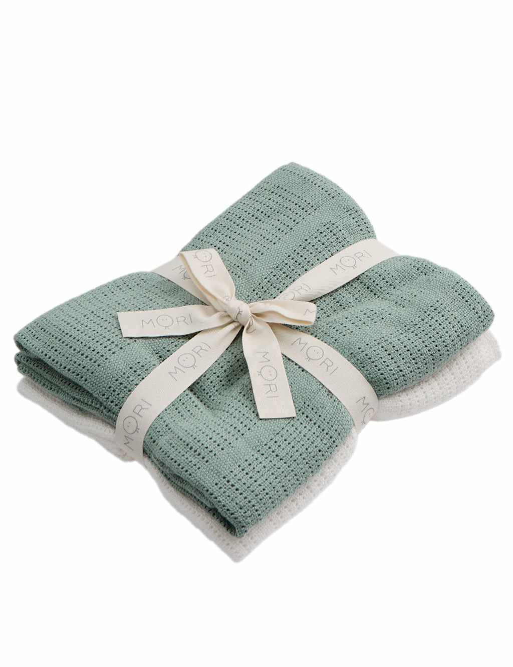 MORI 2 Pack Cotton Blend Cellular Shawls Mint
