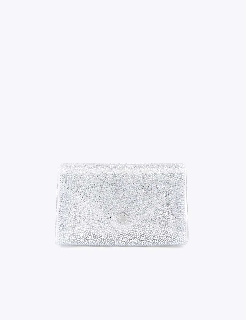 Carvela Embellished Chain Strap Clutch Bag Silver