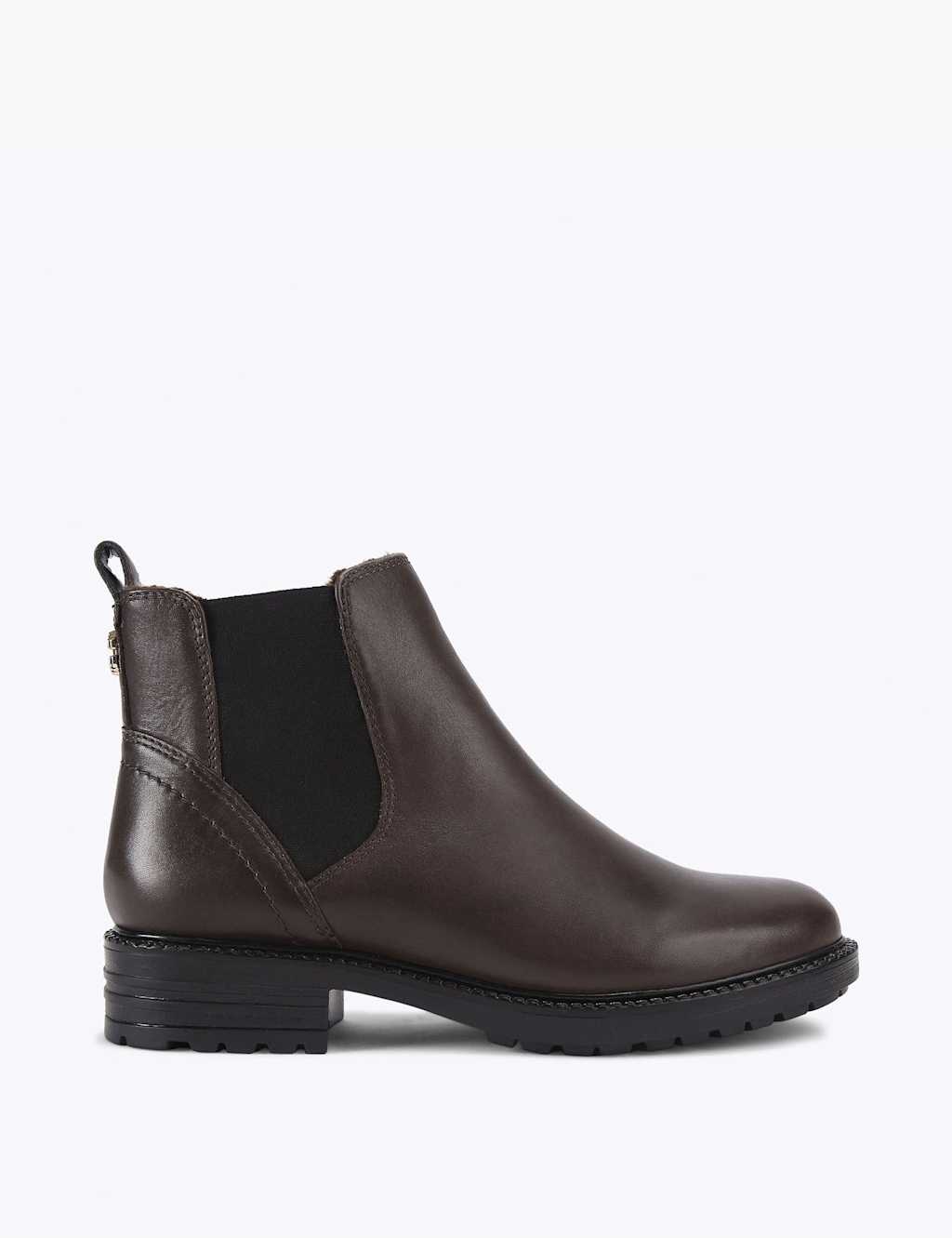 Carvela Wide Fit Leather Block Heel Chelsea Boots Brown