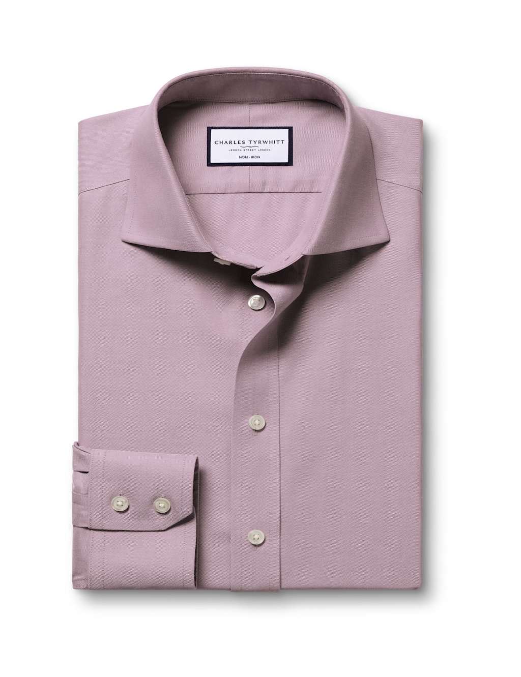 Charles Tyrwhitt Slim Fit Non Iron Pure Cotton Twill Shirt Purple