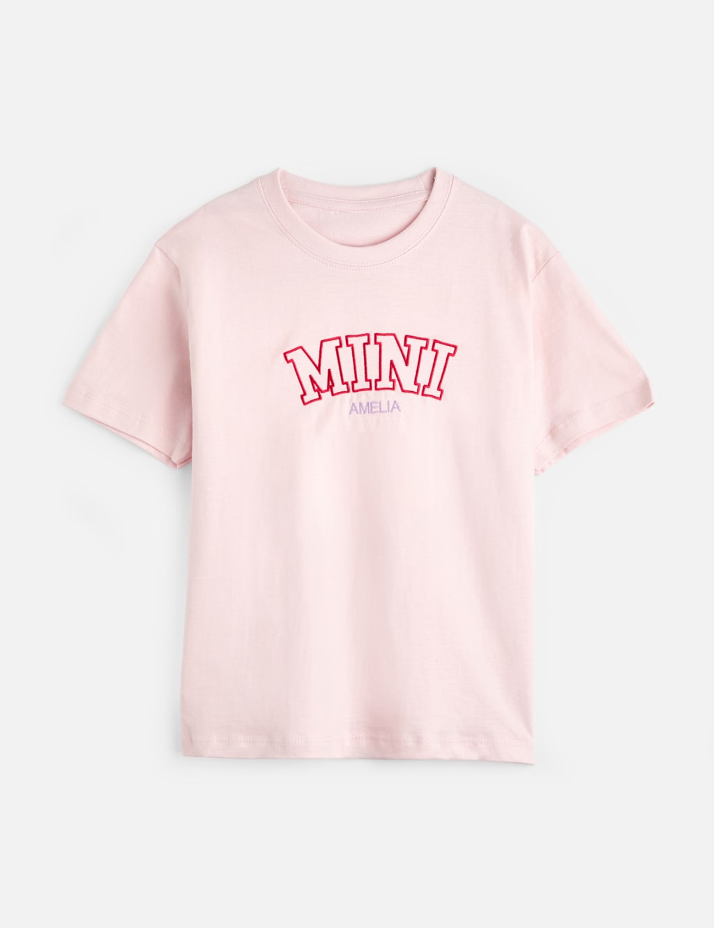 Dollymix Girls Personalised Mini Logo T-shirt (1-12 Yrs) - 3-4 Y - Pink Mix, Pink Mix