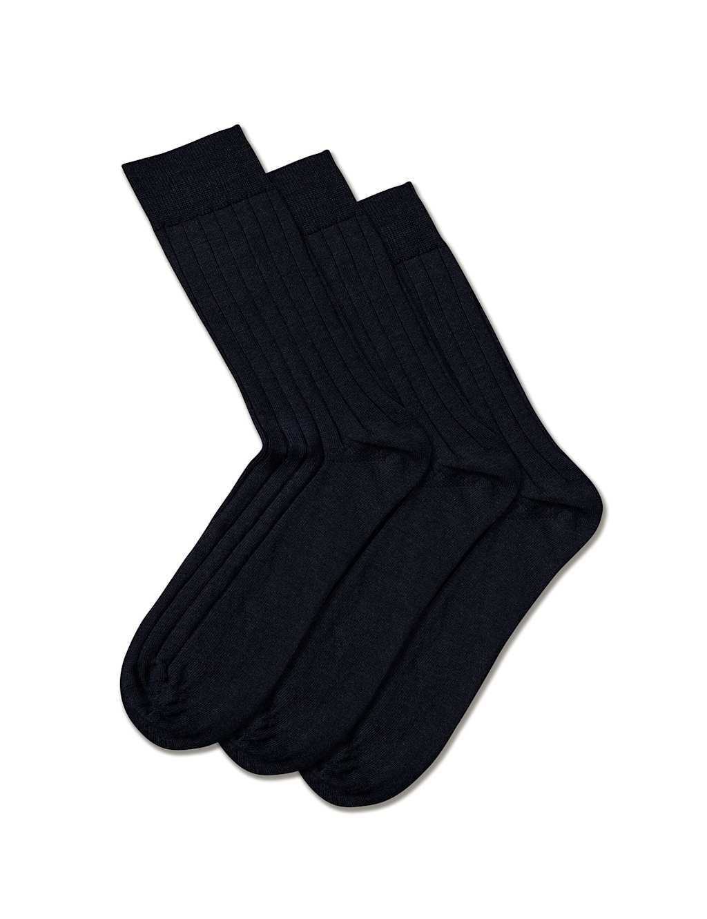 Charles Tyrwhitt 3pk Merino Wool Rich Ribbed Socks Navy