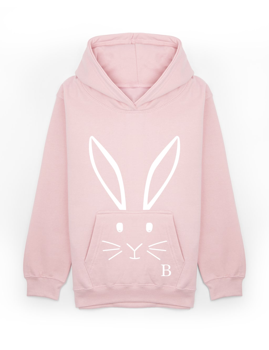 Dollymix Girls Personalised Bunny Hoodie (3-11 Yrs) - 5-6 Y - Pink, Pink