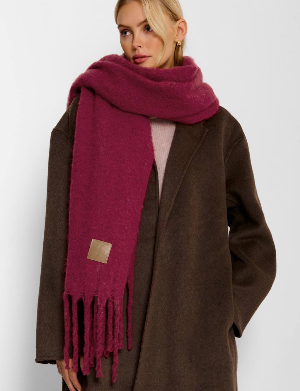 Katie Loxton Women's Oversized Tassel Scarf - Red - Available at M&S