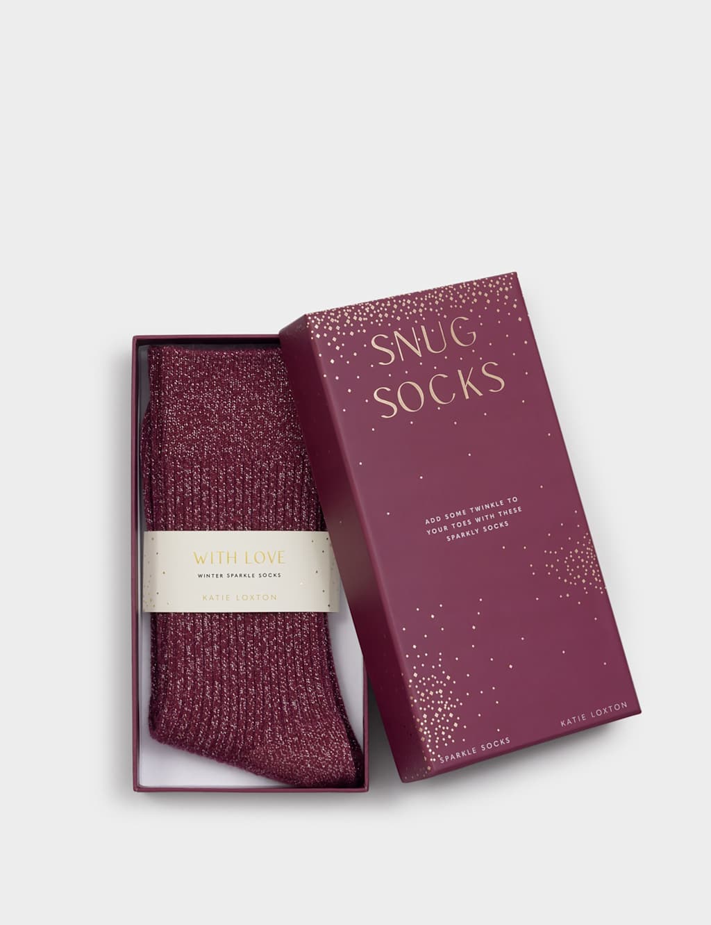Katie Loxton Women's Sparkle Ribbed Ankle High Socks Gift Box - Cherry Red - Available at M&S