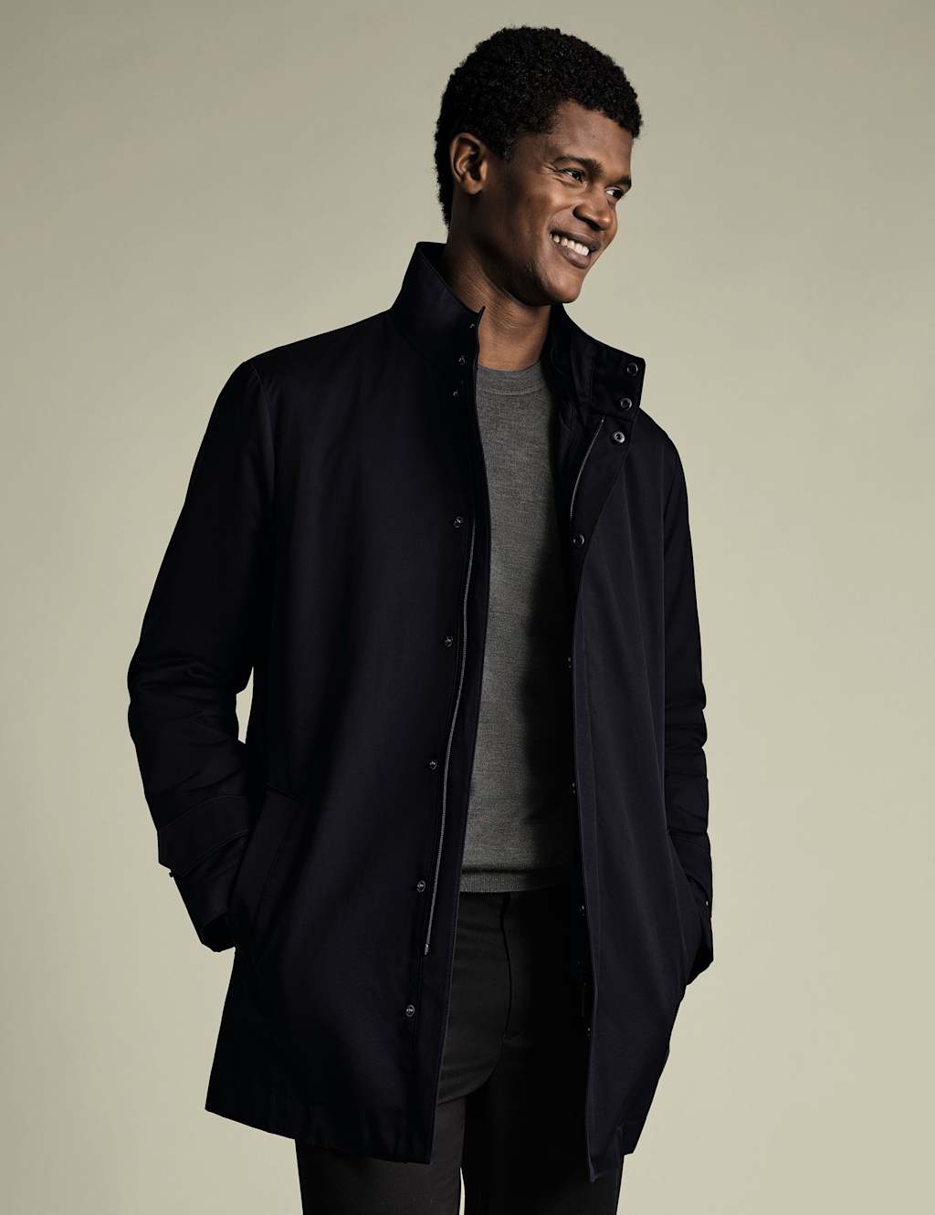 Charles Tyrwhitt Cotton Rich 3 in 1 Rain Mac & Gilet Navy