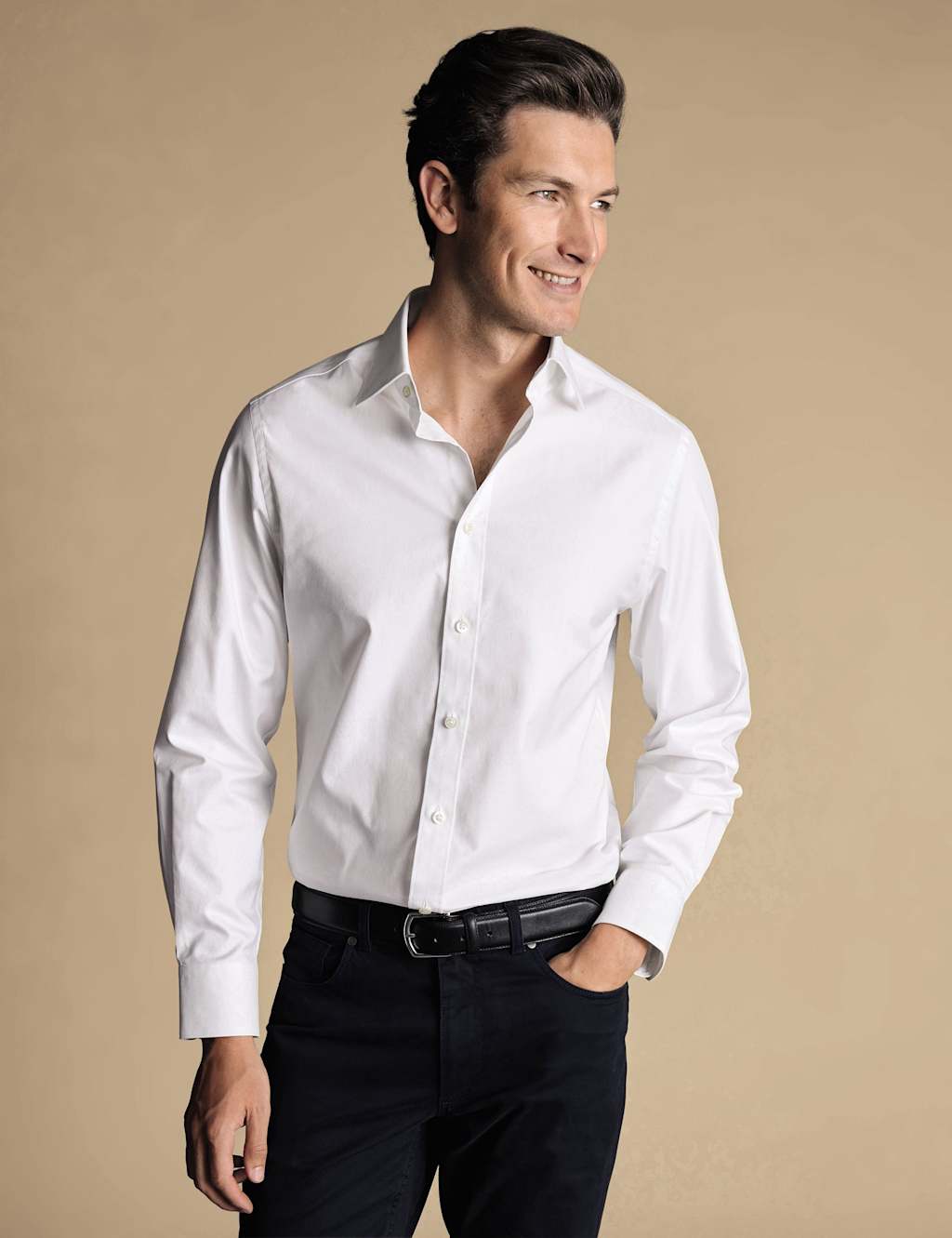 Charles Tyrwhitt Slim Fit Pure Cotton Luxury Shirt White