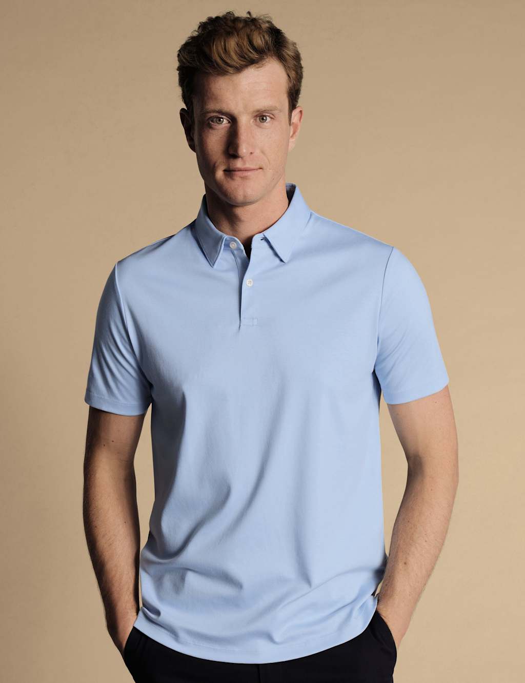 Charles Tyrwhitt Jersey Polo Shirt Blue