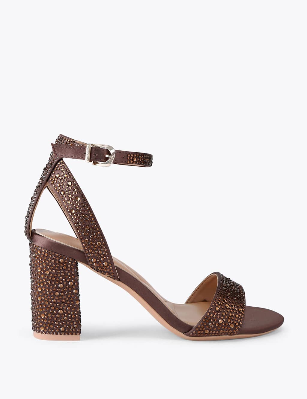 Carvela Ankle Strap Block Heel Sandals Brown