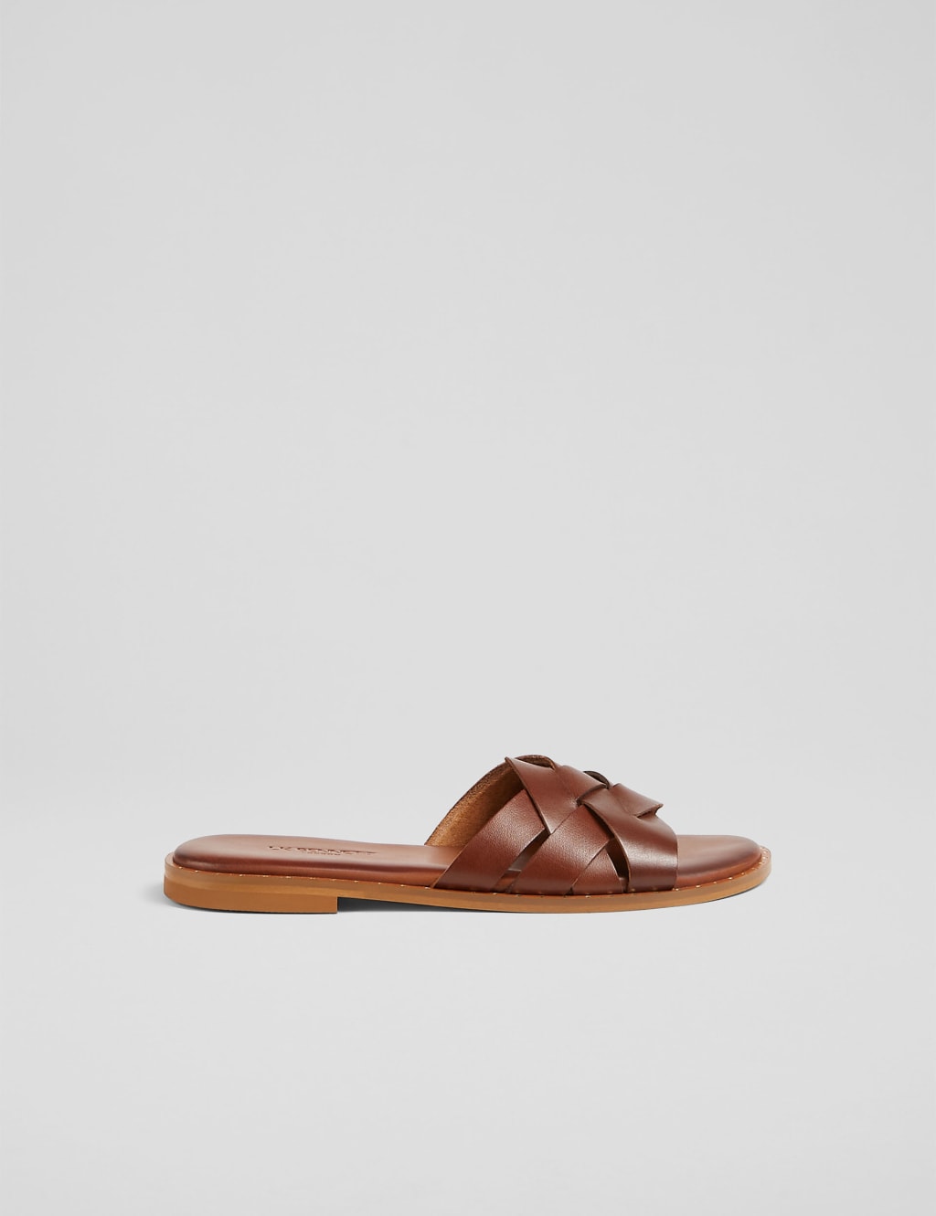 Leather Plaited Sliders