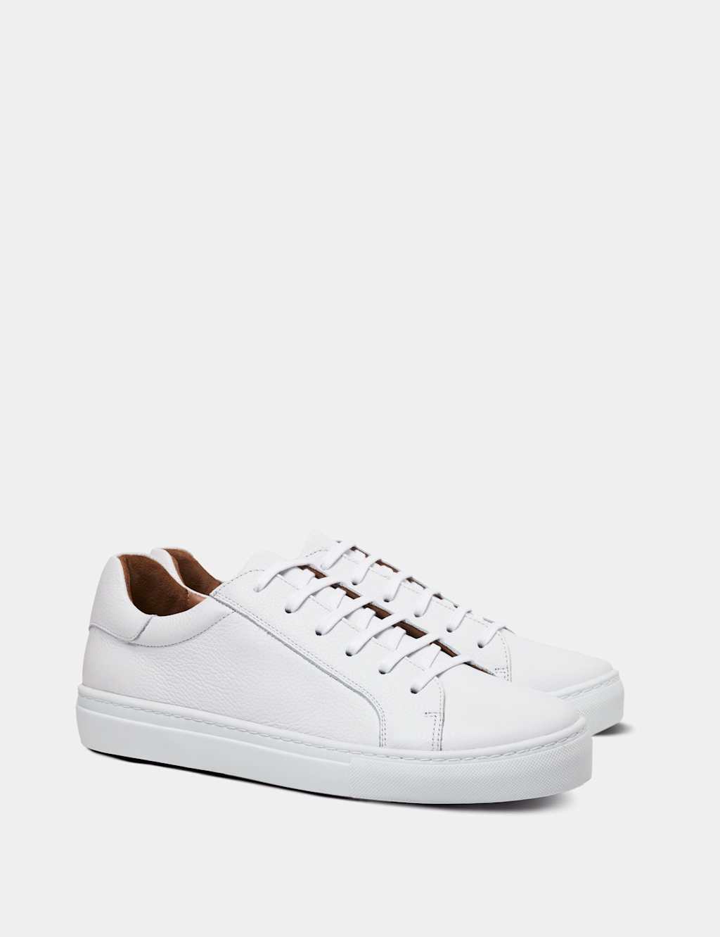 Hawes & Curtis Leather Lace Up Trainers White