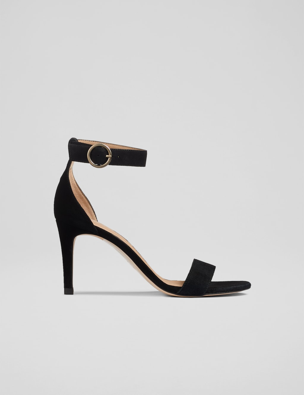 Suede Buckle Ankle Strap Stiletto Heel Sandals