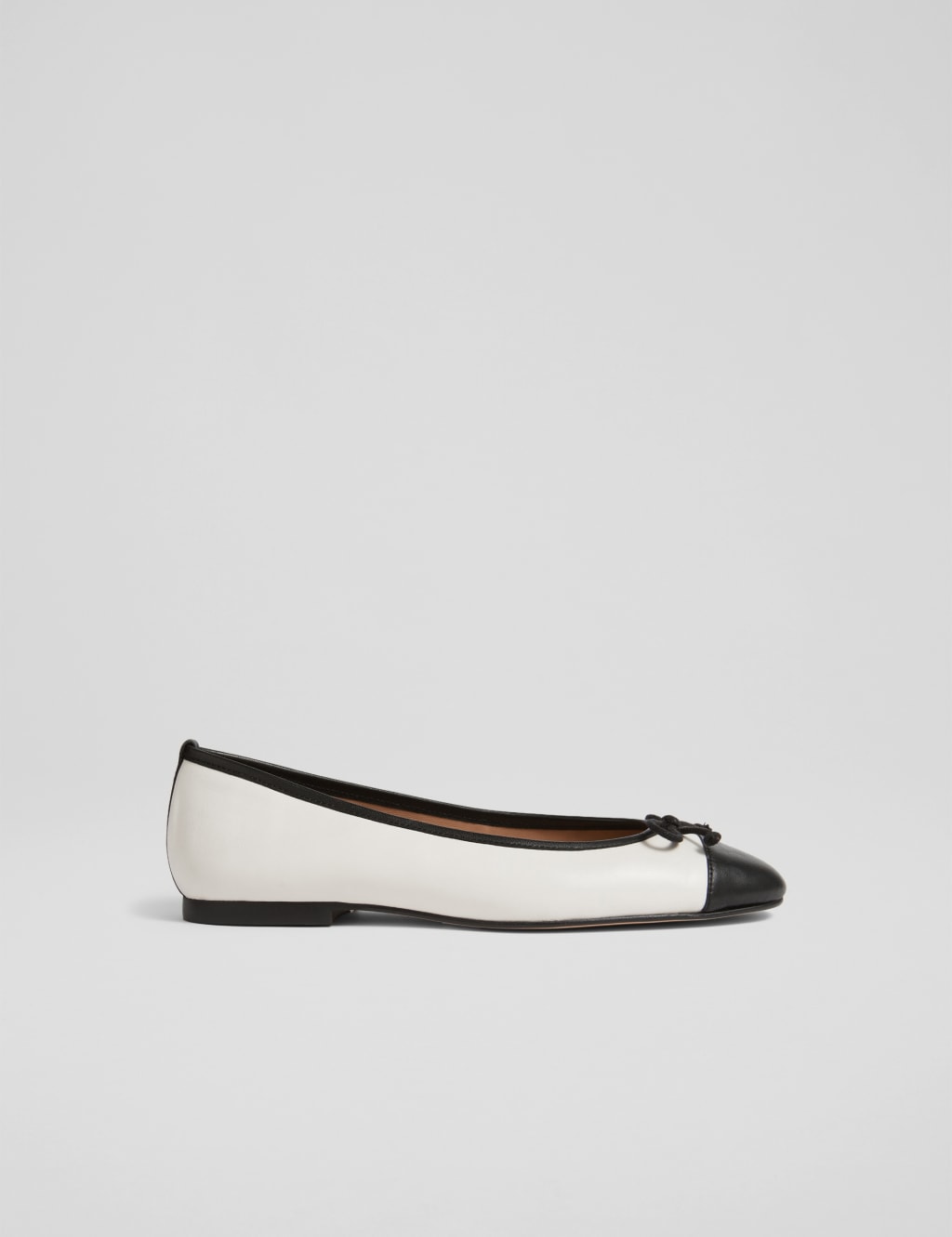 Leather Bow Flat Ballet Pumps