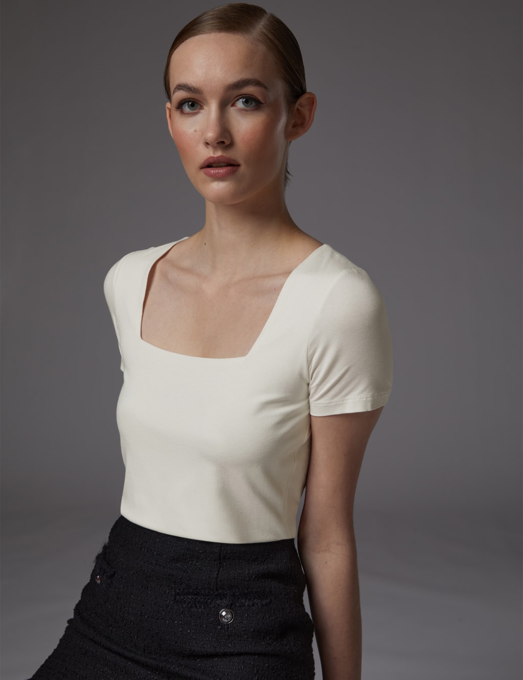 Jersey Square Neck T-Shirt