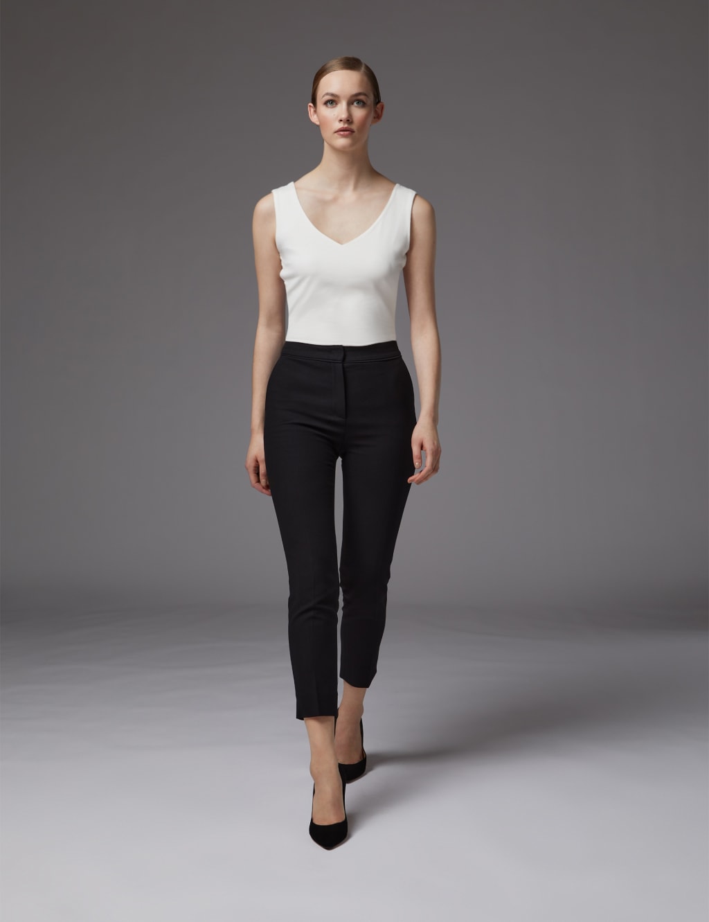 Crepe Tapered Ankle Grazer Trousers