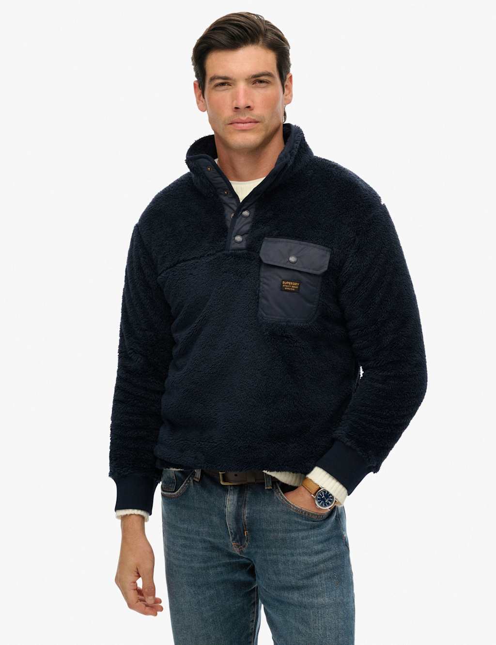 Superdry & Co Funnel Neck Fleece Navy