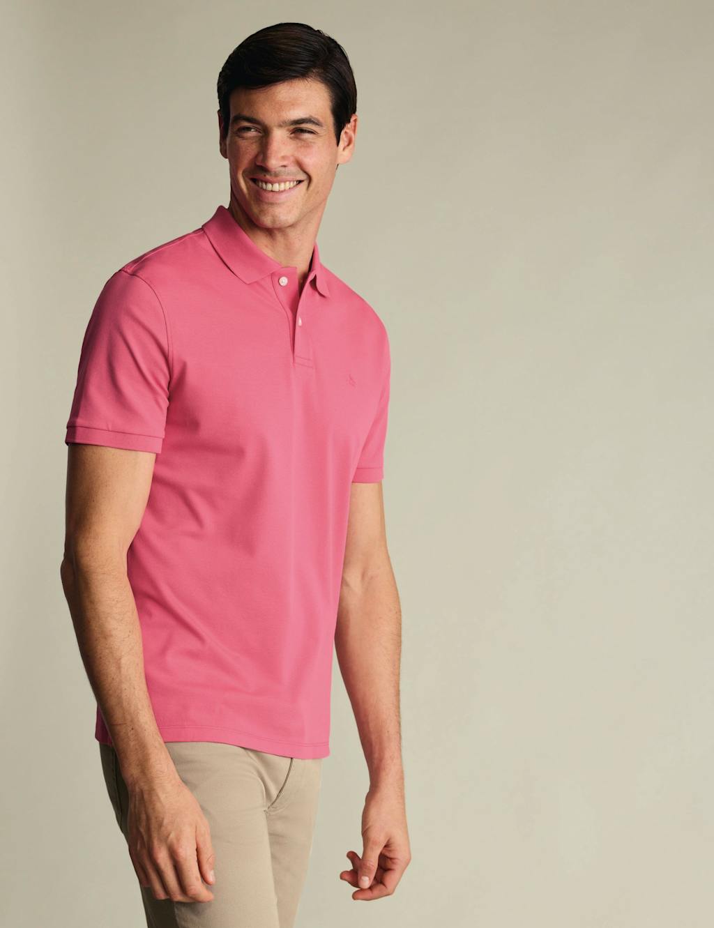 Charles Tyrwhitt Men's Cotton Rich Pique Polo Shirt - XL - Bright Pink - Available at M&S