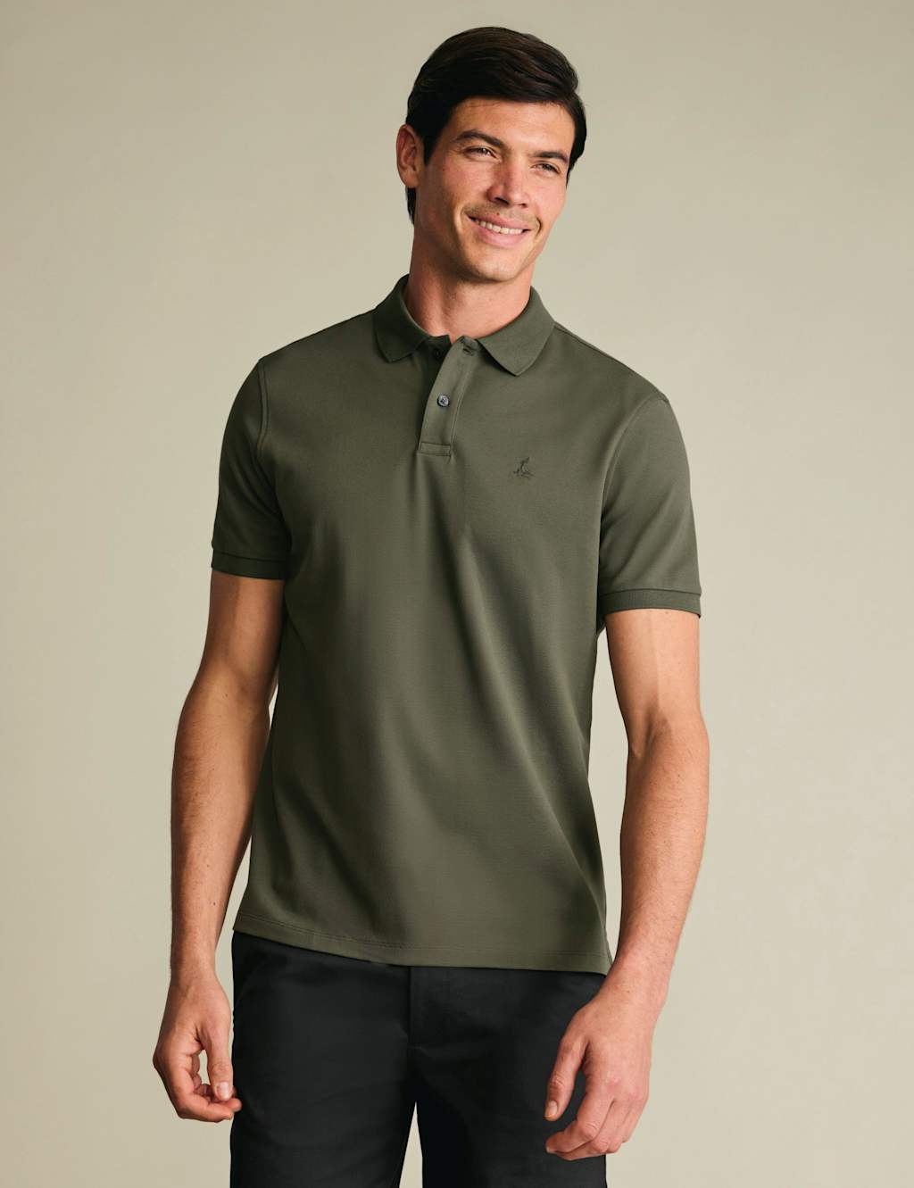 Charles Tyrwhitt Men's Cotton Rich Pique Polo Shirt - XL - Olive - Available at M&S