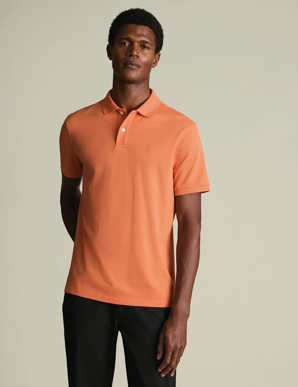 Charles Tyrwhitt Men's Cotton Rich Pique Polo Shirt - 2XL - Orange - Available at M&S