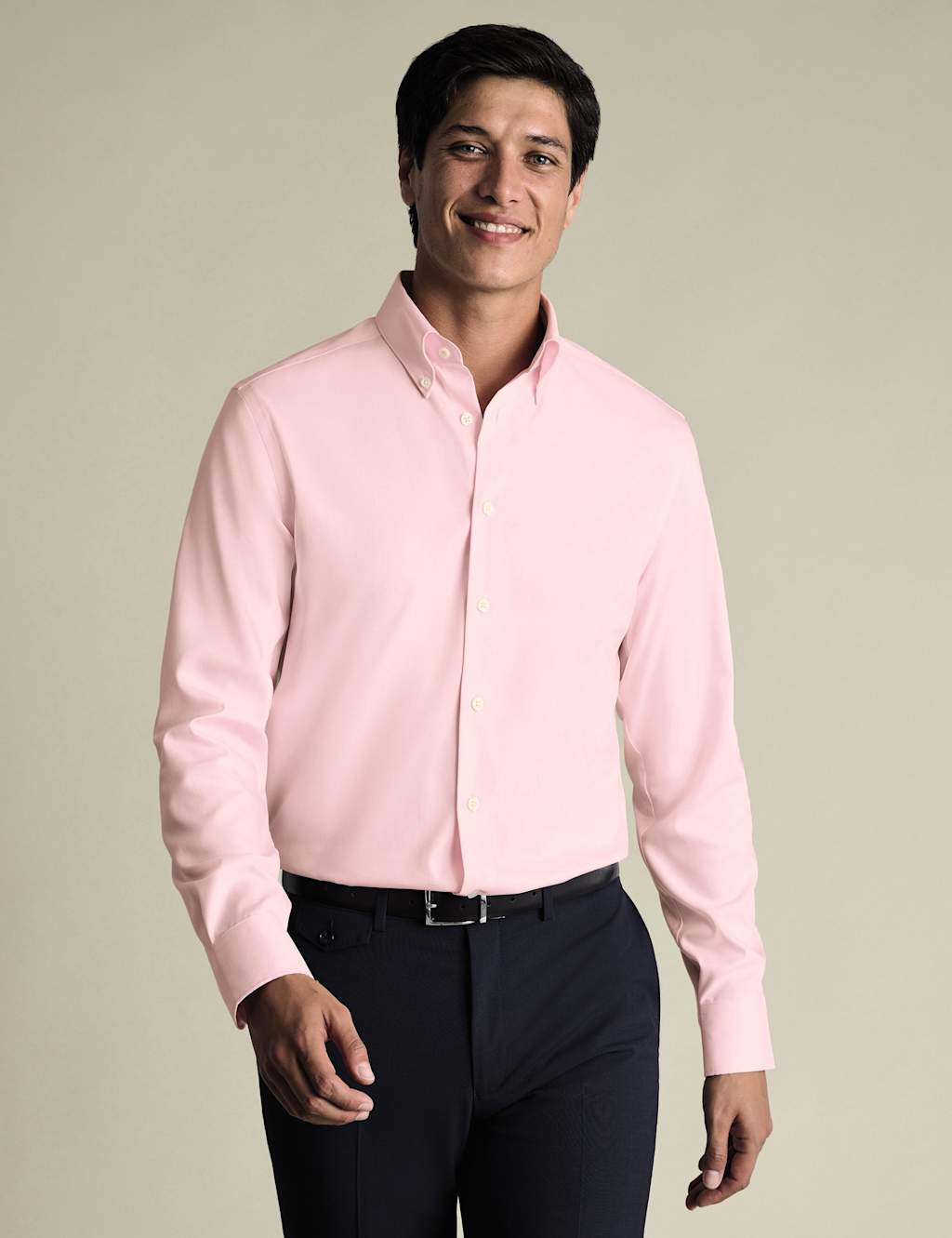 Charles Tyrwhitt Men's Slim Fit Non Iron Pure Cotton Oxford Shirt - 15½/35in - Light Pink - Available at M&S