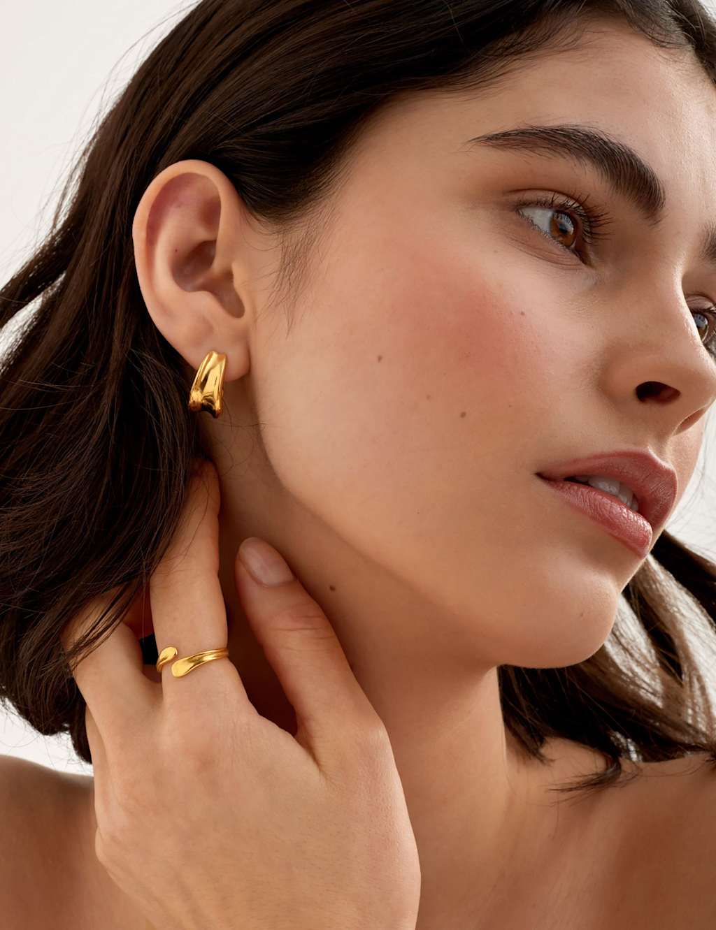 Katie Loxton Gold Coated Molten Wrap Waterproof Ring Gold