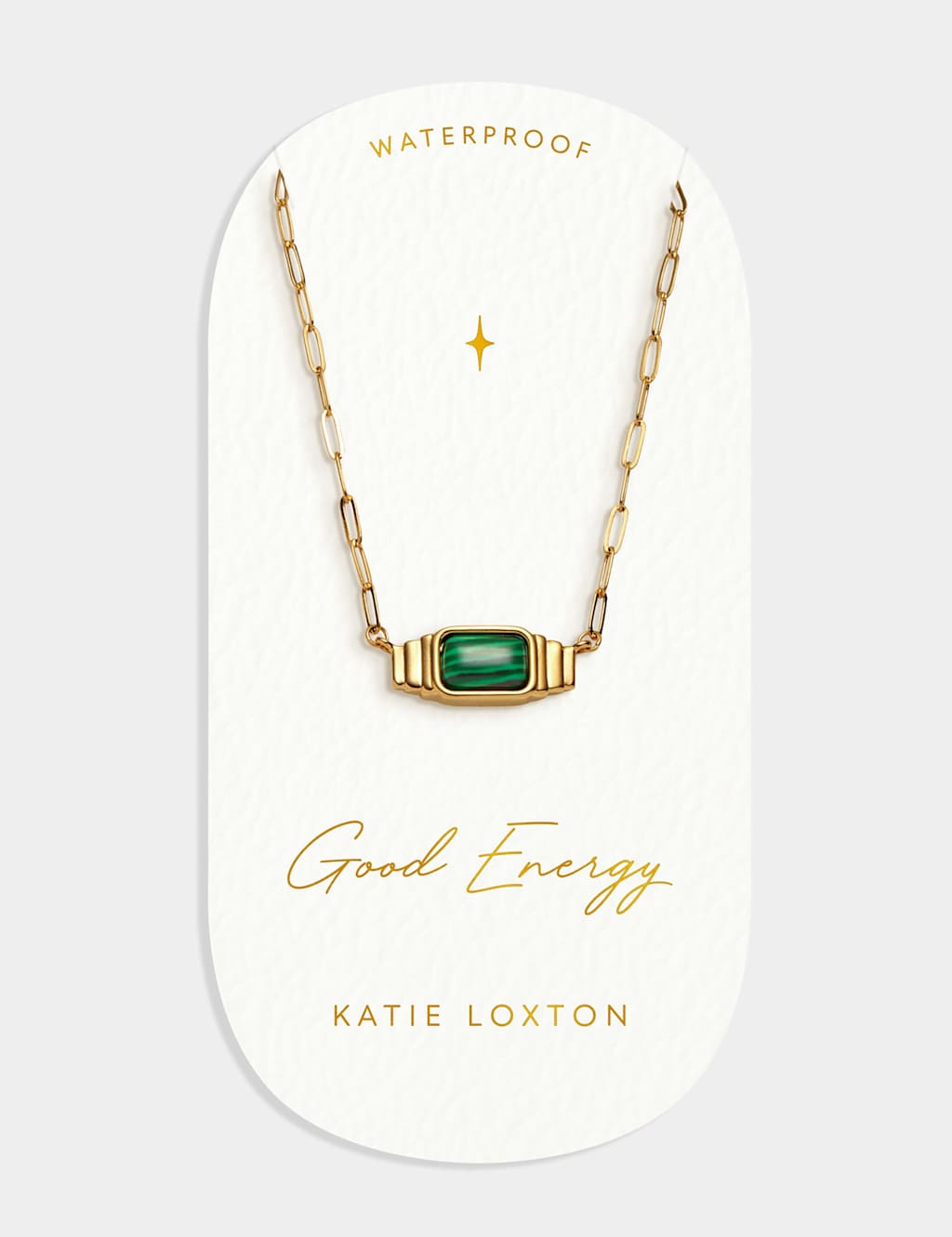 Katie Loxton Gold Coated Good Energy Waterproof Necklace Gold