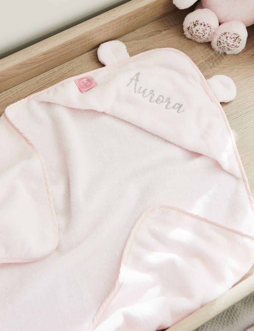 Personalised Light Pink Hooded Towel