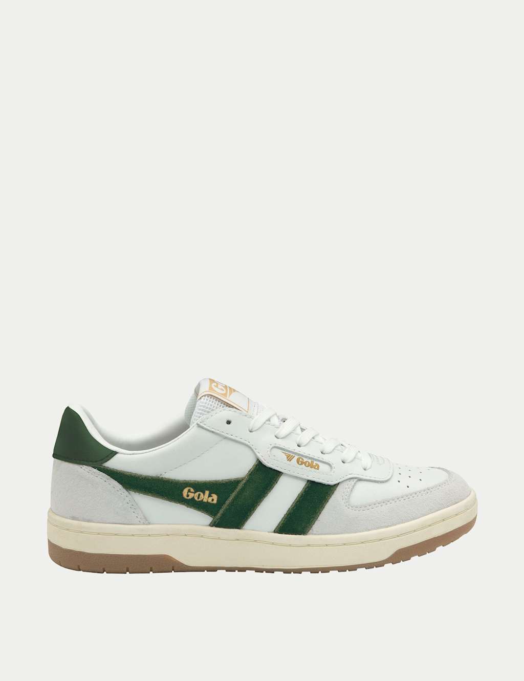 Gola Men's Hawk Leather Trainers - 8 - White Mix - Available at M&S