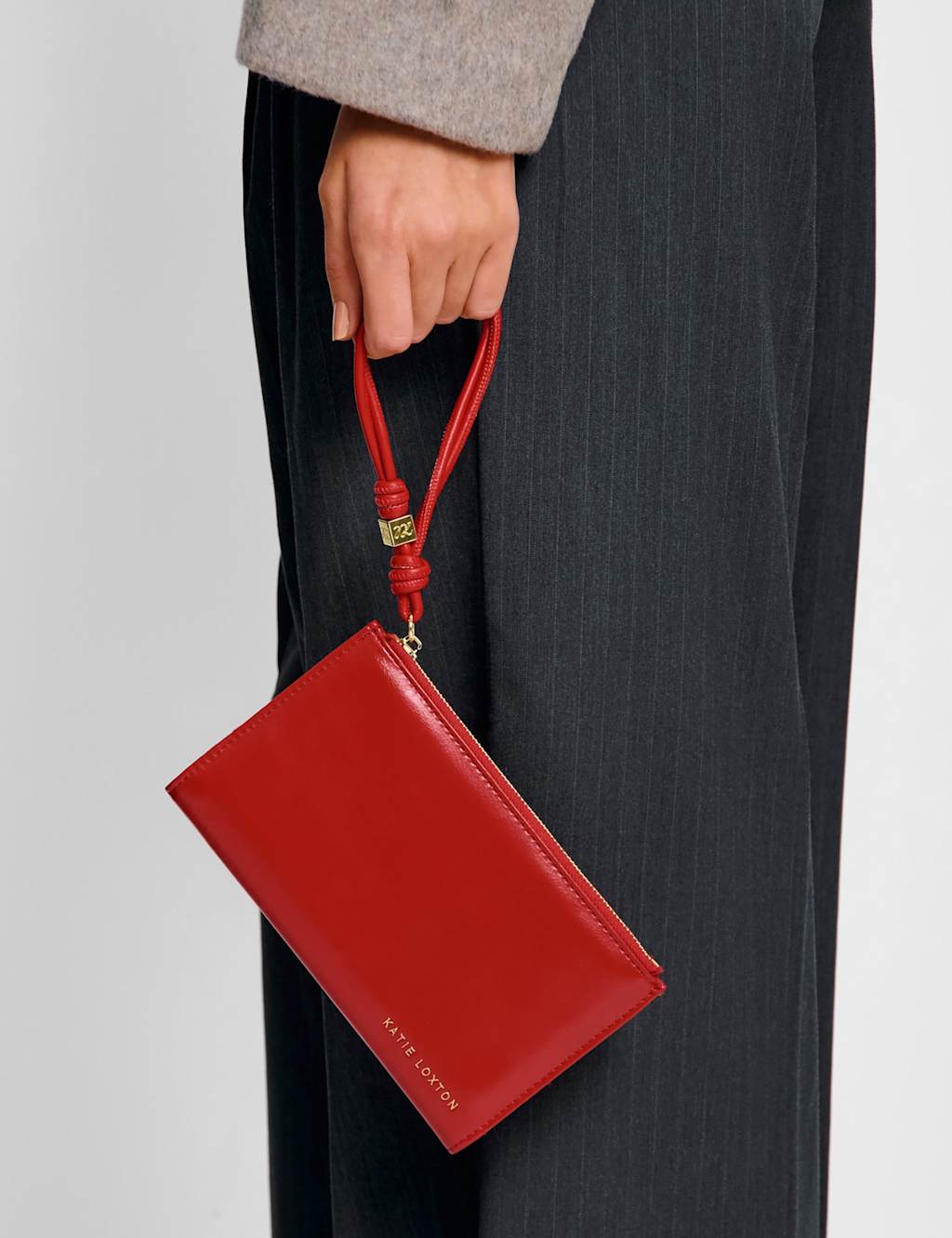 Katie Loxton Personalised Braided Wristlet Purse Red