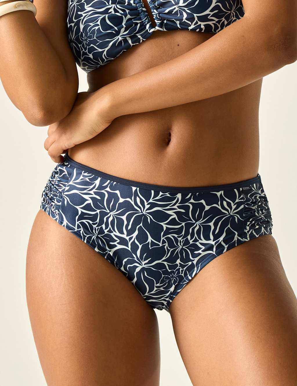 Regatta Women's Aceana Floral High Waisted Bikini Bottoms - 16 - Navy - Available at M&S
