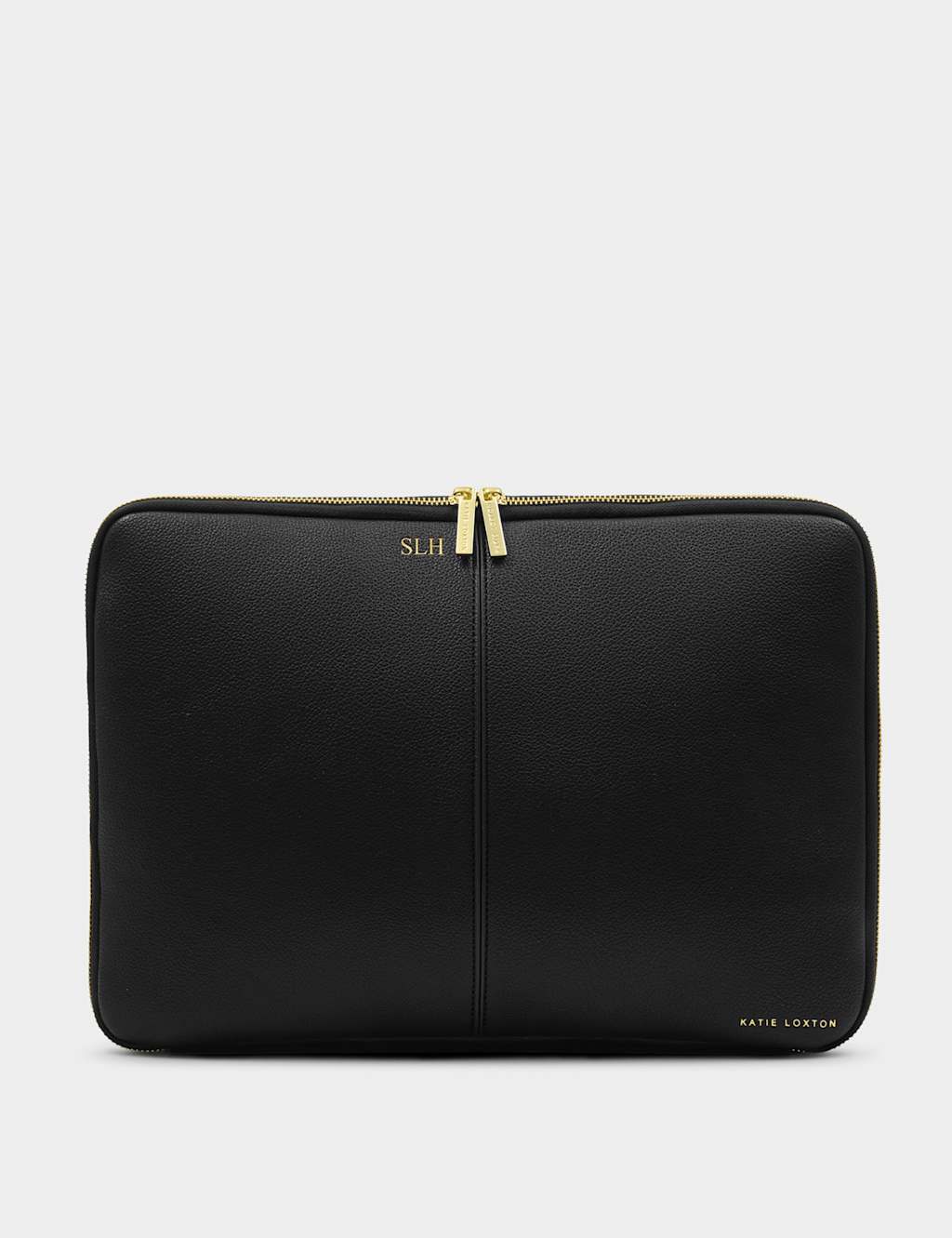 Katie Loxton Personalised Faux Leather Laptop Case Black