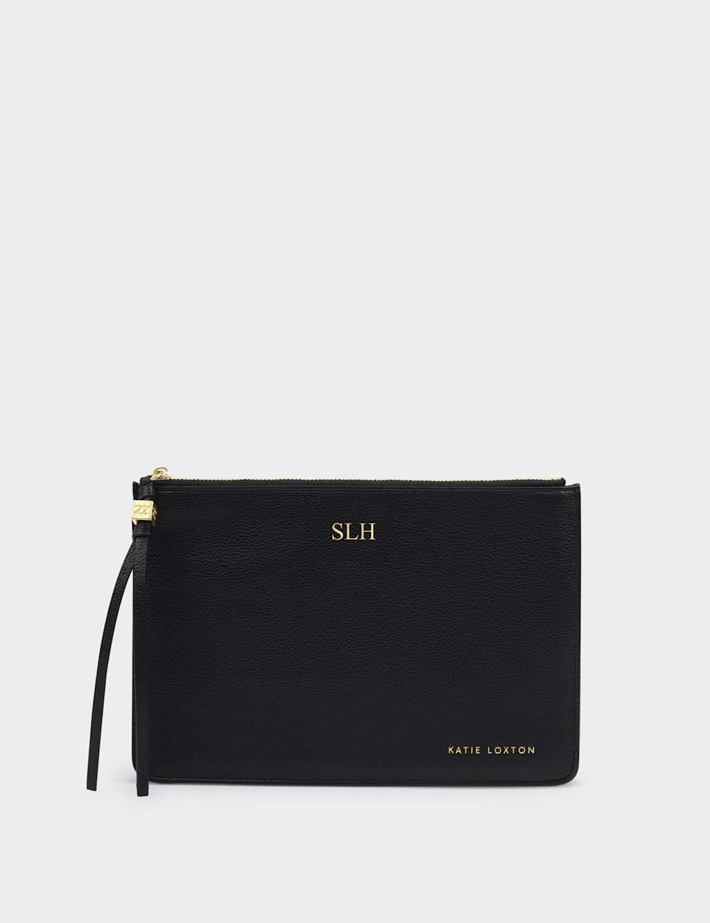 Katie Loxton Personalised Faux Leather Tassel Charm Purse Black