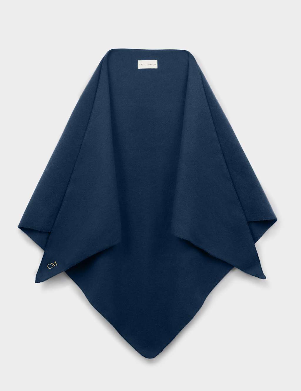Katie Loxton Personalised Triangle Blanket Scarf Dark Navy